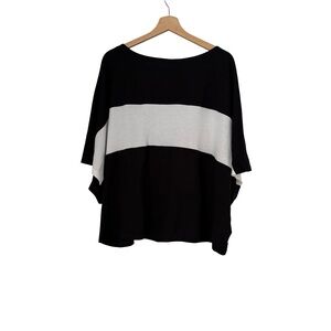 Alembika Dolman Oversized Stripe Cotton Top Sz S